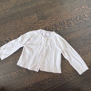 Bonpoint Kids Button-Up Cardigan - Cream with sparkly treads